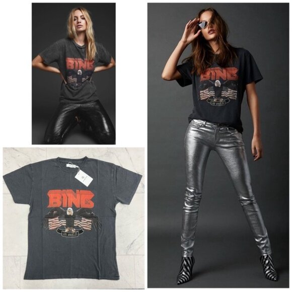 (AB-1) Anine Bing Vintage Eagle Tee - Picture 1 of 4